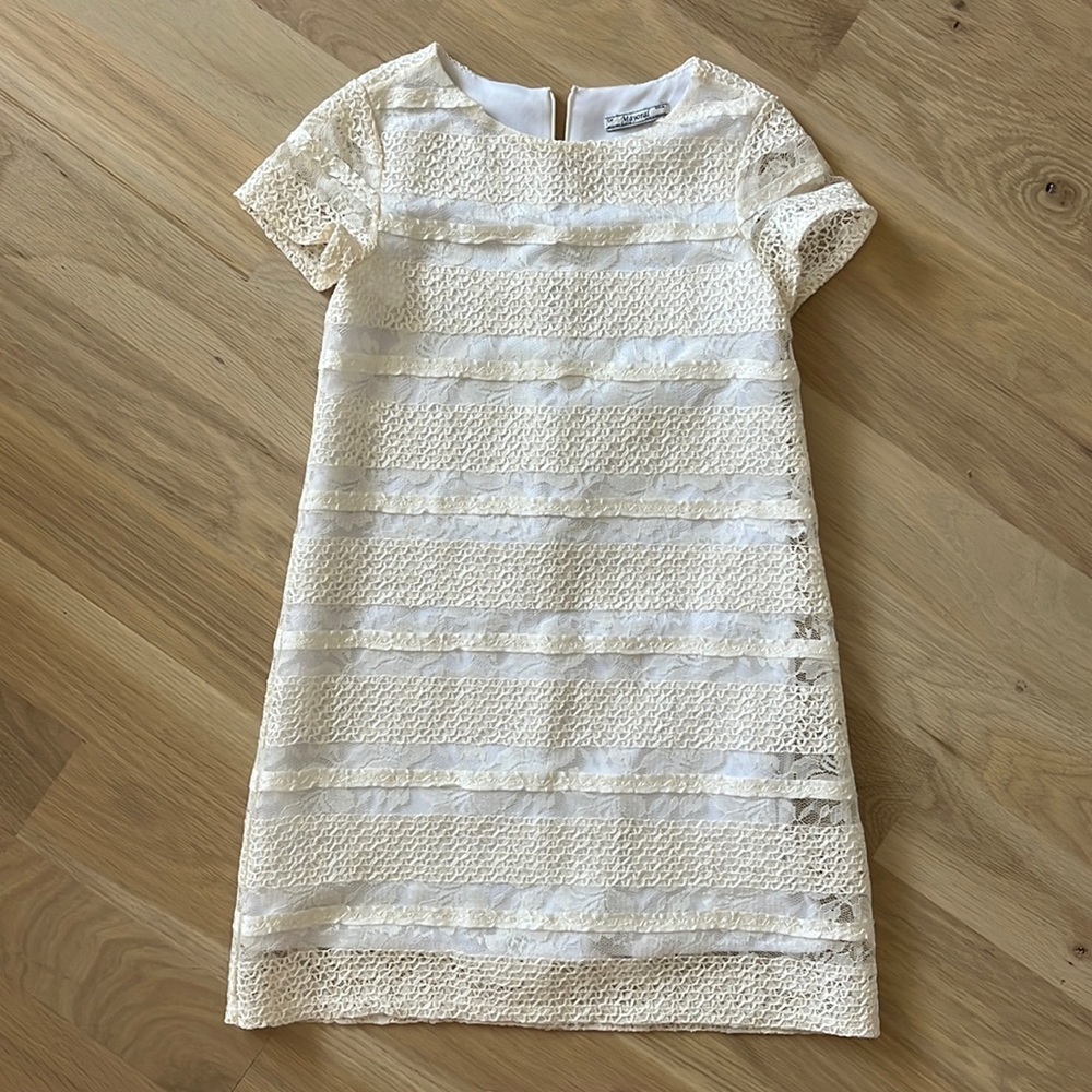 Girls Mayoral Off White Lace Dress - Size 8